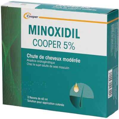 Cooper Minoxidil 5% - Traitement chute de cheveux modérée Favorise la pousse des Spécifique Homme Adulte Format spray Spray 60ml Solution(S) 3x60 ml - Publicité Cooper Minoxidil 5% - Traitement chute de cheveux modérée Favorise la pousse des Spécifique Homme Adulte Format spray Spray 60ml Solution(S) 3x60 ml - Publicité