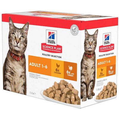 Hills Hill's Science Plan Feline Adult Optimal Care Multipack Sachet(S) 12x85 g - Publicité Hills Hill's Science Plan Feline Adult Optimal Care Multipack Sachet(S) 12x85 g - Publicité