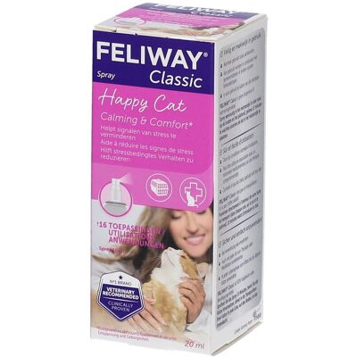 Feliway Classic Spray - Chat - 20 ml - Soulagement du Stress - Publicité Feliway Classic Spray - Chat - 20 ml - Soulagement du Stress - Publicité