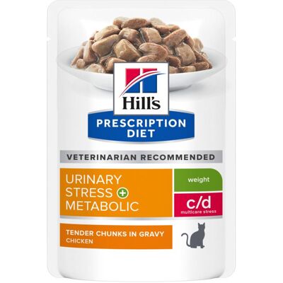Hills Hill's Prescription Diet C/D Urinary Stress + Metabolic Feline Aliment 12x85 g - Publicité Hills Hill's Prescription Diet C/D Urinary Stress + Metabolic Feline Aliment 12x85 g - Publicité