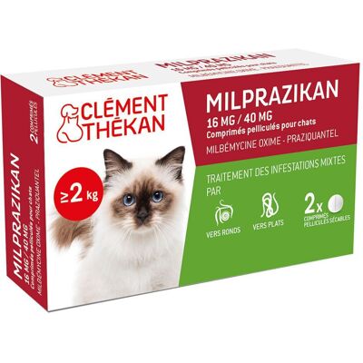 Clément Thékan Clement Thekan Milprazikan Traitement Des Vers Plats Et Ronds Chat 2 Comprimés Comprimé(S) pc(s) - Publicité Clément Thékan Clement Thekan Milprazikan Traitement Des Vers Plats Et Ronds Chat 2 Comprimés Comprimé(S) pc(s) - Publicité
