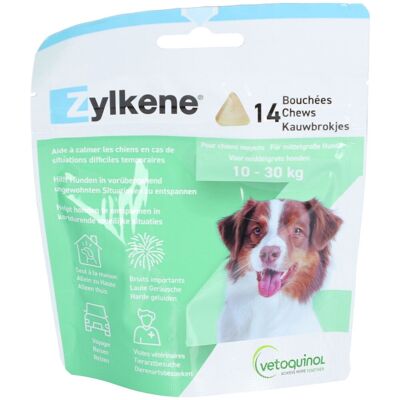 Vetoquinol Zylkene Chews Support Calm naturel pour Chiens Moyens - 14 pcs - Publicité Vetoquinol Zylkene Chews Support Calm naturel pour Chiens Moyens - 14 pcs - Publicité