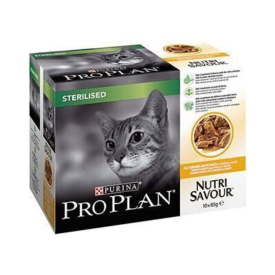 PRO PLAN® NUTRISAVOUR Sterilised Chat - Poulet en sauce Aliment 10x85 g - Publicité PRO PLAN® NUTRISAVOUR Sterilised Chat - Poulet en sauce Aliment 10x85 g - Publicité