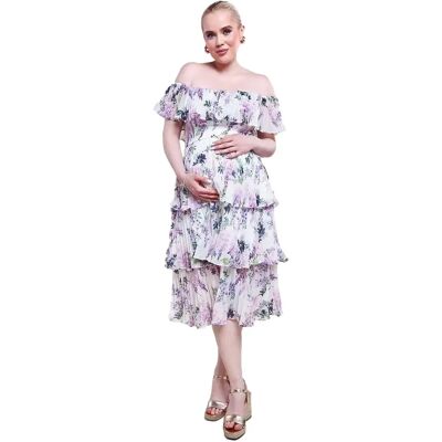 Robe femme Goddiva Maternity Shirred Multicolore 44 - Publicité Robe femme Goddiva Maternity Shirred Multicolore 44 - Publicité