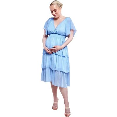 Robe femme Goddiva Maternity Plain Lurex Bleu 40 - Publicité Robe femme Goddiva Maternity Plain Lurex Bleu 40 - Publicité