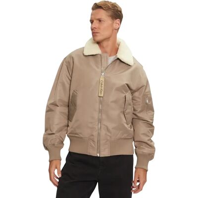 Blouson sherpa Calvin Klein Aviator Beige XL - Publicité Blouson sherpa Calvin Klein Aviator Beige XL - Publicité