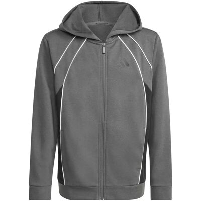 Veste à capuche à block de couleur enfant adidas Gris 15/16 ans - Publicité Veste à capuche à block de couleur enfant adidas Gris 15/16 ans - Publicité