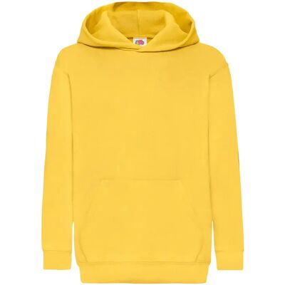 Sweatshirt à capuche enfant Fruit of the Loom Classic Jaune 12/13 ans - Publicité Sweatshirt à capuche enfant Fruit of the Loom Classic Jaune 12/13 ans - Publicité