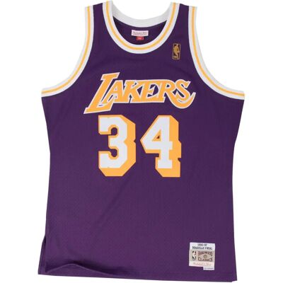 Maillot Mitchell & Ness Shaquille O'Neal Lakers Violet - M - Publicité Maillot Mitchell & Ness Shaquille O'Neal Lakers Violet - M - Publicité