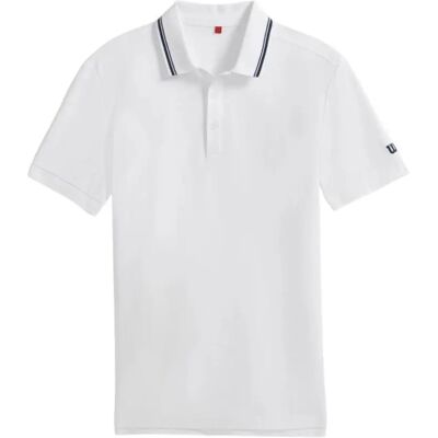 Polo de tennis pour hommes Wilson Team Pique - blanc brillant - Publicité Polo de tennis pour hommes Wilson Team Pique - blanc brillant - Publicité