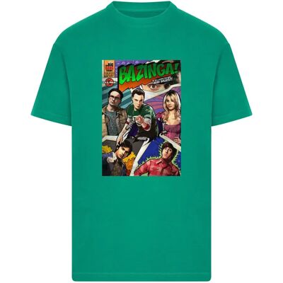 T-shirt Merchcode The Big Bang Theory Bazinga Magazine Cover Vert M - Publicité T-shirt Merchcode The Big Bang Theory Bazinga Magazine Cover Vert M - Publicité