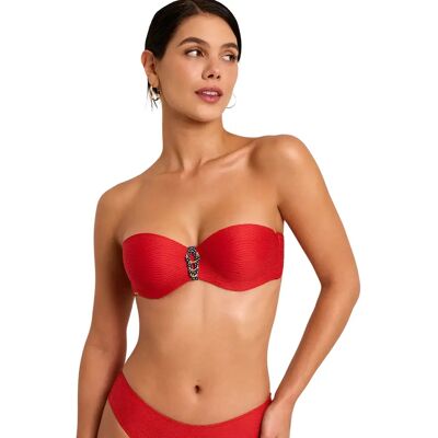 Haut de maillot de bain bandeau femme Selmark Nautilus Rouge 105C - Publicité Haut de maillot de bain bandeau femme Selmark Nautilus Rouge 105C - Publicité