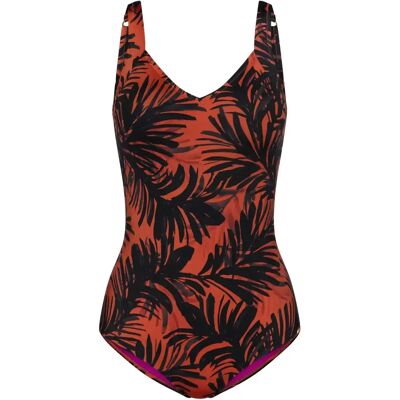 Maillot de bain 1 pièce gainant femme Triumph Summer Palm Marron 42B - Publicité Maillot de bain 1 pièce gainant femme Triumph Summer Palm Marron 42B - Publicité