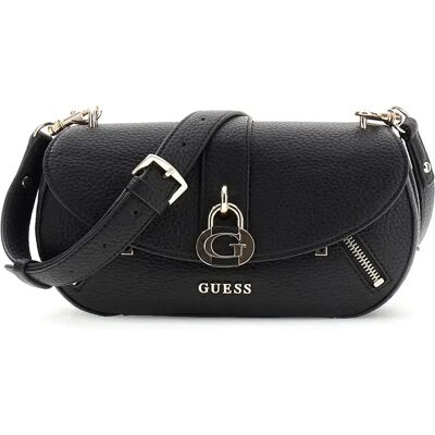 Sac bandoulière plat femme Guess Jessa Noir TU - Publicité Sac bandoulière plat femme Guess Jessa Noir TU - Publicité