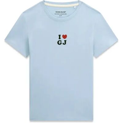 T-shirt femme Guess I Love Regular Fit Bleu S - Publicité T-shirt femme Guess I Love Regular Fit Bleu S - Publicité