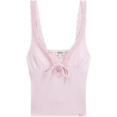 Débardeur en dentelle à côtes femme Guess Rose L - Publicité Débardeur en dentelle à côtes femme Guess Rose L - Publicité