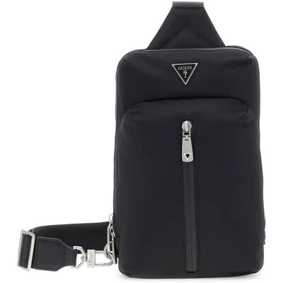 Sac bandoulière avec zip vertical Guess Noir TU - Publicité Sac bandoulière avec zip vertical Guess Noir TU - Publicité