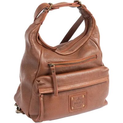 Sac bandoulière en cuir naturel femme Matties Bags Marron 28x28x13 cm - Publicité Sac bandoulière en cuir naturel femme Matties Bags Marron 28x28x13 cm - Publicité