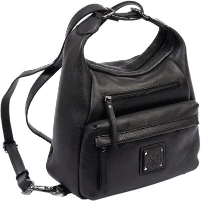 Sac bandoulière en cuir naturel femme Matties Bags Noir 28x28x13 cm - Publicité Sac bandoulière en cuir naturel femme Matties Bags Noir 28x28x13 cm - Publicité