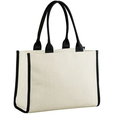 Tote bag large en bi-color Quadra Blanc TU - Publicité Tote bag large en bi-color Quadra Blanc TU - Publicité