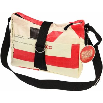 Sac à bandoulière recyclé Rex London Blanc 32x7x24,5 cm - Publicité Sac à bandoulière recyclé Rex London Blanc 32x7x24,5 cm - Publicité