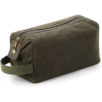 Trousse de toilette en toile cirée Quadra Heritage Vert TU - Publicité Trousse de toilette en toile cirée Quadra Heritage Vert TU - Publicité