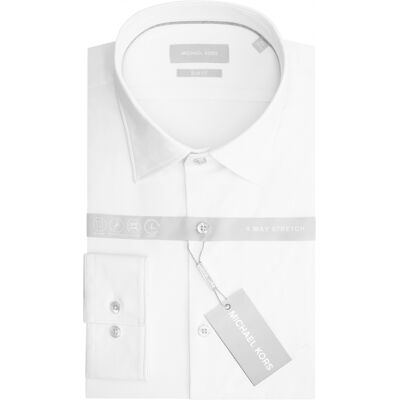 Chemise performance slim Michael Kors Stretch Blanc 43 - Publicité Chemise performance slim Michael Kors Stretch Blanc 43 - Publicité