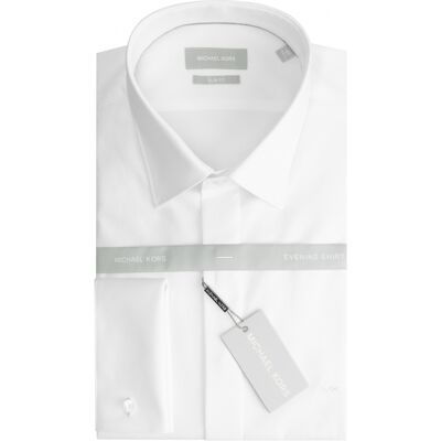Chemise à double manchette slim Michael Kors Evening Blanc 44 - Publicité Chemise à double manchette slim Michael Kors Evening Blanc 44 - Publicité