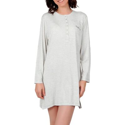 Chemise de nuit femme Admas Do Not Forget To Smile Gris L - Publicité Chemise de nuit femme Admas Do Not Forget To Smile Gris L - Publicité
