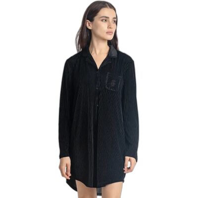 Chemise camisole à rayures élégantes manches langues femme Admas Noir L - Publicité Chemise camisole à rayures élégantes manches langues femme Admas Noir L - Publicité