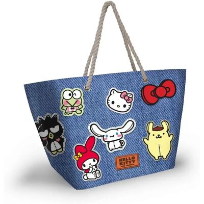 Sac de plage enfant Karactermania Hello Kitty Stickers Doré 37x52x17 cm - Publicité Sac de plage enfant Karactermania Hello Kitty Stickers Doré 37x52x17 cm - Publicité