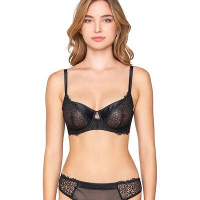 Soutien-gorge balconnet armaturé femme Luna Mystique Noir 95D - Publicité Soutien-gorge balconnet armaturé femme Luna Mystique Noir 95D - Publicité