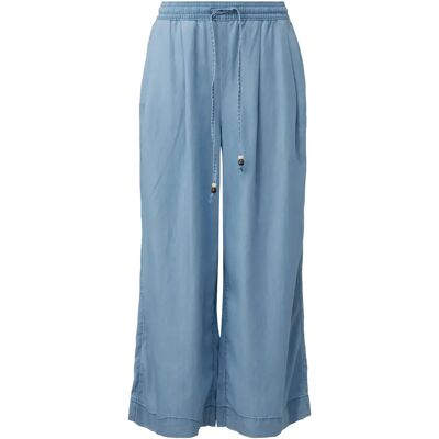 Jeans Wide leg en lyocell coupe décontractée taille moyenne ceinture élastiquée femme s.Oliver Bleu 48 - Publicité Jeans Wide leg en lyocell coupe décontractée taille moyenne ceinture élastiquée femme s.Oliver Bleu 48 - Publicité