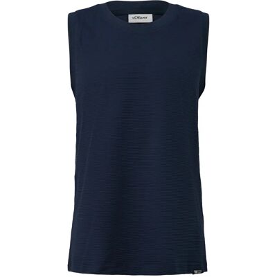 Débardeur en jacquard avec col rond et bord côtelé s.Oliver Bleu 4XL - Publicité Débardeur en jacquard avec col rond et bord côtelé s.Oliver Bleu 4XL - Publicité