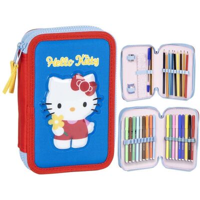 Trousse double fille Cerda Hello Kitty Bleu 12,5x19,5x4,5 cm - Publicité Trousse double fille Cerda Hello Kitty Bleu 12,5x19,5x4,5 cm - Publicité
