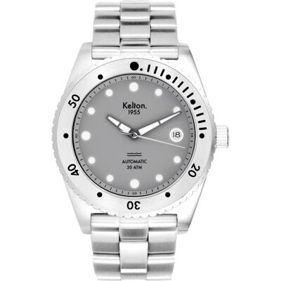 Montre de plongée Kelton 1955 30 ATM Gris 39,5 mm - Publicité Montre de plongée Kelton 1955 30 ATM Gris 39,5 mm - Publicité