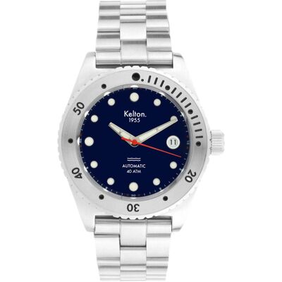 Montre de plongée Kelton 1955 40 ATM Bleu 39,5 mm - Publicité Montre de plongée Kelton 1955 40 ATM Bleu 39,5 mm - Publicité