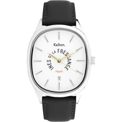 Montre Kelton x Ines de la Fressange Paris Blanc 35x40 mm - Publicité Montre Kelton x Ines de la Fressange Paris Blanc 35x40 mm - Publicité