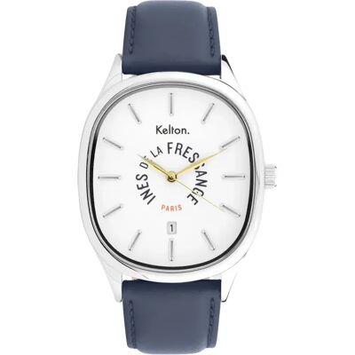 Montre Kelton x Ines de la Fressange Paris Blanc 35x40 mm - Publicité Montre Kelton x Ines de la Fressange Paris Blanc 35x40 mm - Publicité