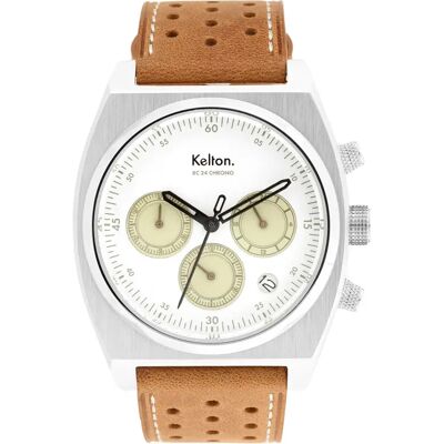Montre chrono méca-quartz Kelton RC 24 Blanc TU - Publicité Montre chrono méca-quartz Kelton RC 24 Blanc TU - Publicité