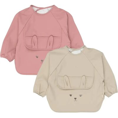 Bavoir bébé Fabelab Bunny Solid (x2) Rose TU - Publicité Bavoir bébé Fabelab Bunny Solid (x2) Rose TU - Publicité