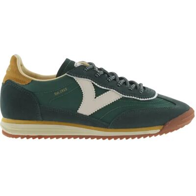 Baskets en nylon et cuir fendu femme Victoria Saturno Vert 39 - Publicité Baskets en nylon et cuir fendu femme Victoria Saturno Vert 39 - Publicité