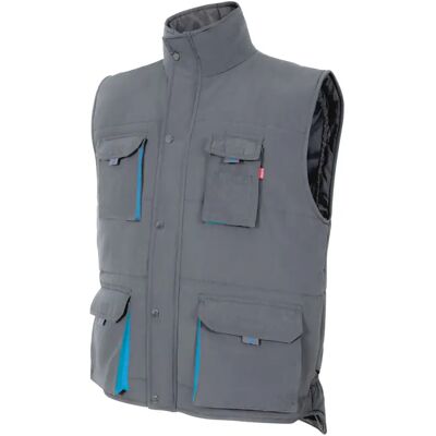 Gilet de sécurité matelassé multipoches Velilla Gris L - Publicité Gilet de sécurité matelassé multipoches Velilla Gris L - Publicité