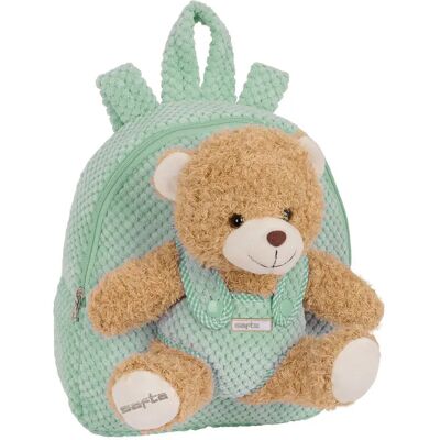 Sac à dos avec peluche enfant Safta Vert 23x7,5x27 cm - Publicité Sac à dos avec peluche enfant Safta Vert 23x7,5x27 cm - Publicité
