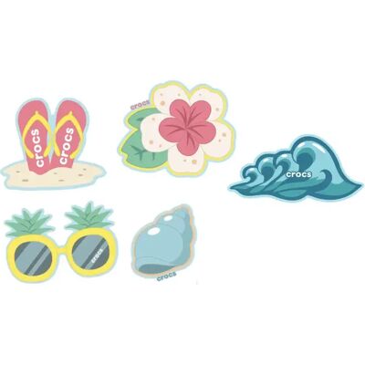 Jibbitz Crocs Beach Time (x5) Bleu TU - Publicité Jibbitz Crocs Beach Time (x5) Bleu TU - Publicité