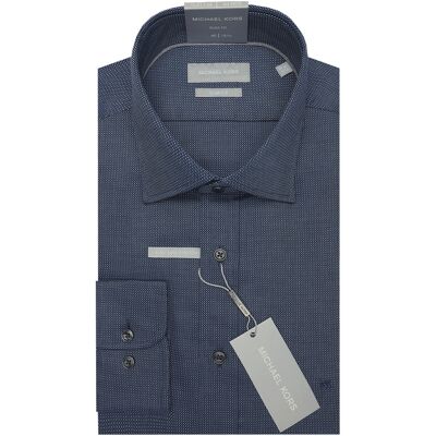 Chemise Michael Kors Faux Uni Slim Fit Bleu 42 - Publicité Chemise Michael Kors Faux Uni Slim Fit Bleu 42 - Publicité