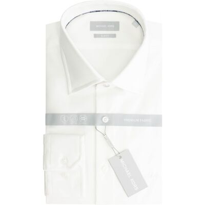 Chemise 2 plis slim twill Michael Kors Blanc 42 - Publicité Chemise 2 plis slim twill Michael Kors Blanc 42 - Publicité