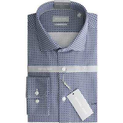 Chemise en maille imprimée slim Michael Kors Bleu 38 - Publicité Chemise en maille imprimée slim Michael Kors Bleu 38 - Publicité