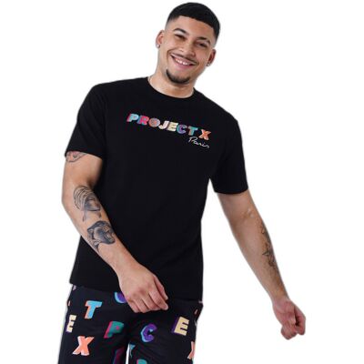 T-shirt oversize logo broderie multicolores Project X Paris Noir S - Publicité T-shirt oversize logo broderie multicolores Project X Paris Noir S - Publicité