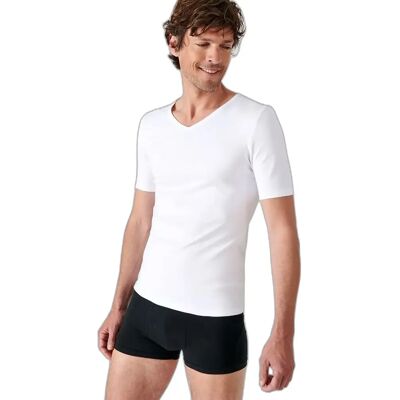 T-shirt col V Damart Thermolactyl Blanc S - Publicité T-shirt col V Damart Thermolactyl Blanc S - Publicité
